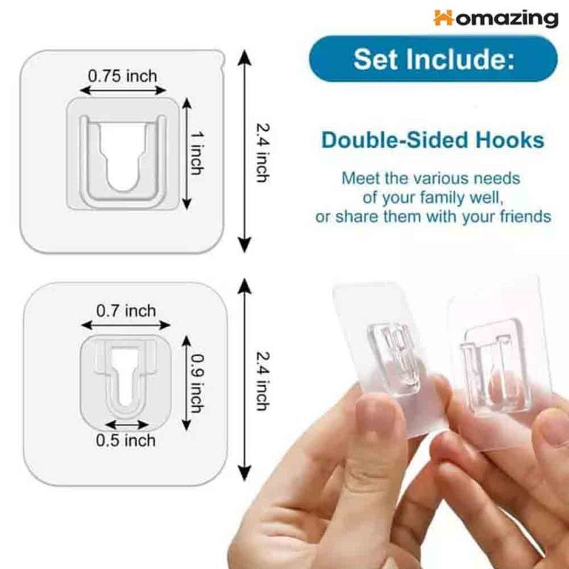 6 Pcs Double Sided Hooks Adhesive Wall Hanger