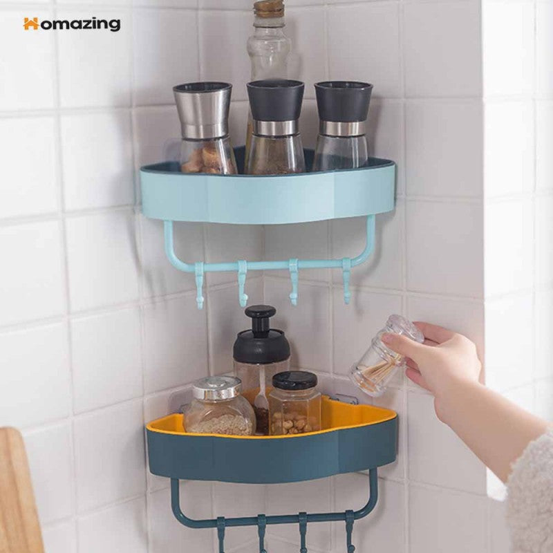 Bathroom Corner Shelf With Hook Wall Mounted