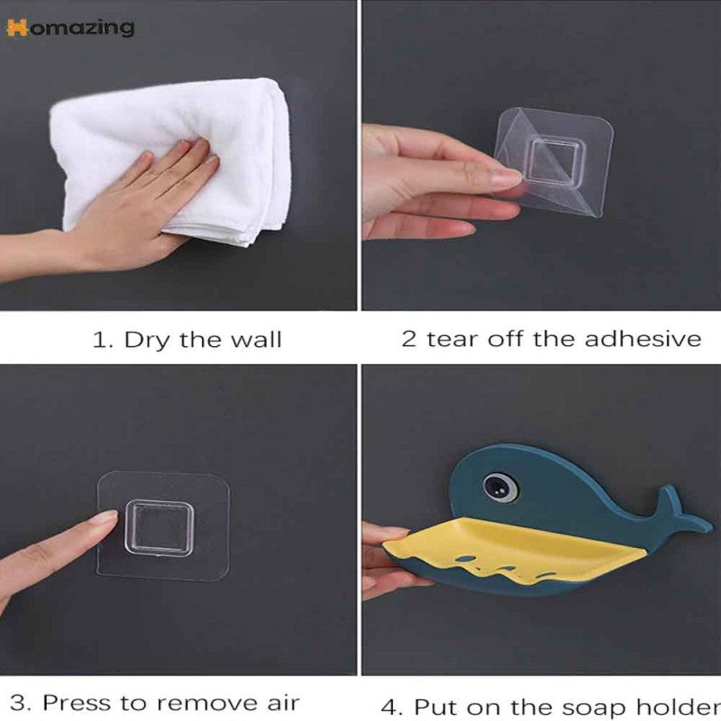 Little Whale Shapes Soap Dish Wall Mounted