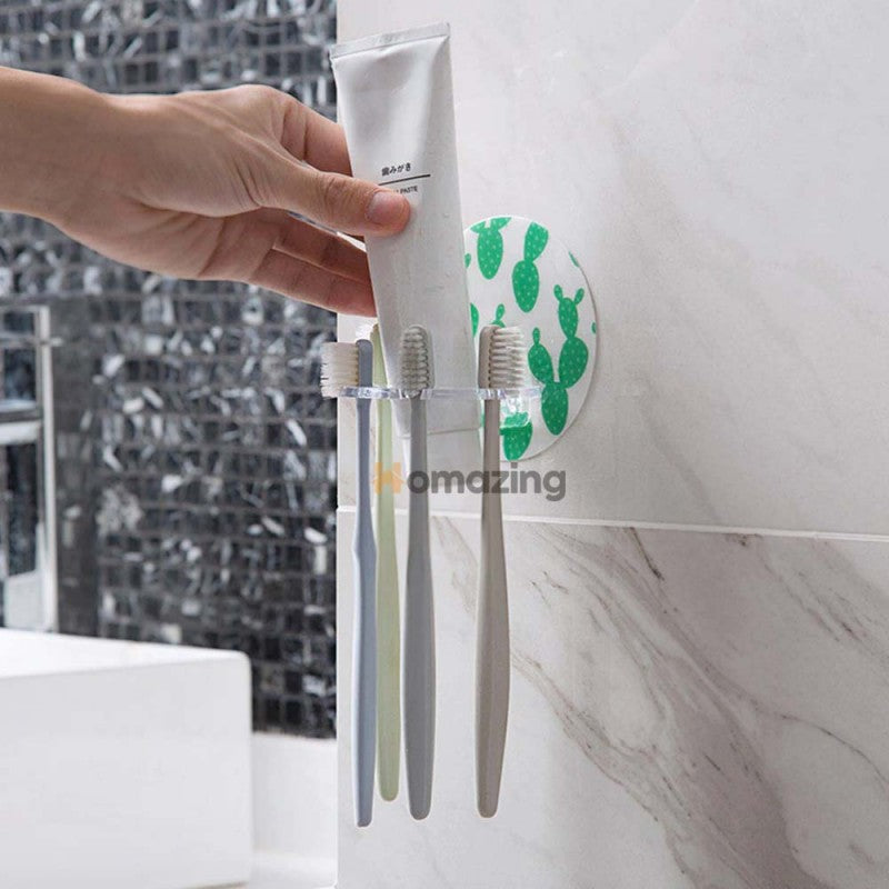 Toothbrush & Paste Holder Wall-Mounted Round Shape