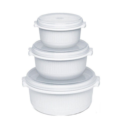 3Pcs Microwave Plastic Boxes Set