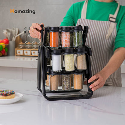 Rotating Spice Rack With 18Pcs Jar