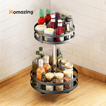 360° Rotating Storage Rack Organizer Round