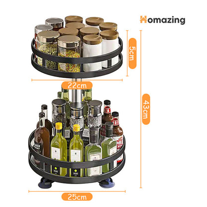 360° Rotating Storage Rack Organizer Round