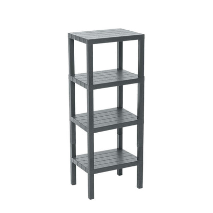 Grey Rectangular Shelf With Wood Look Non-Slip