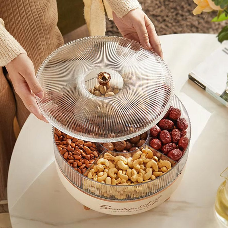 360 Rotating Dry Fruit Storage Container 2 Layer