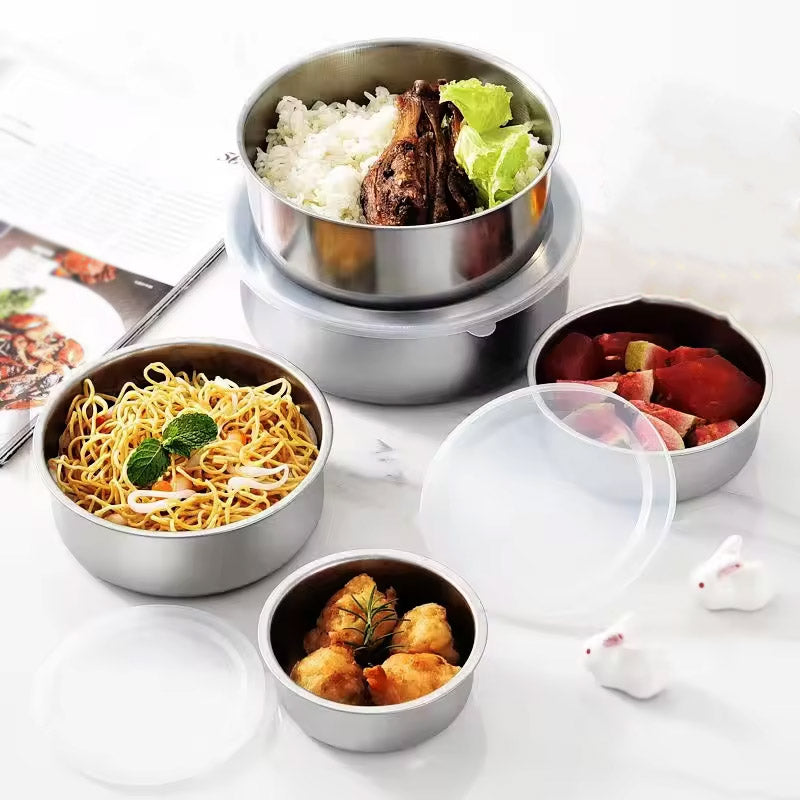 5Pcs Steel Bowls Set With Lids