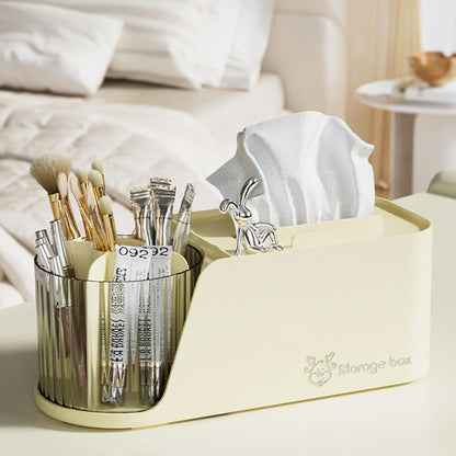 Multifunctional Rotating Pen Holder With Tissue Box