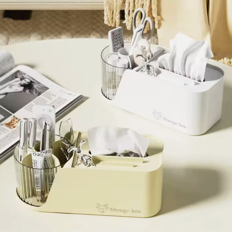 Multifunctional Rotating Pen Holder With Tissue Box