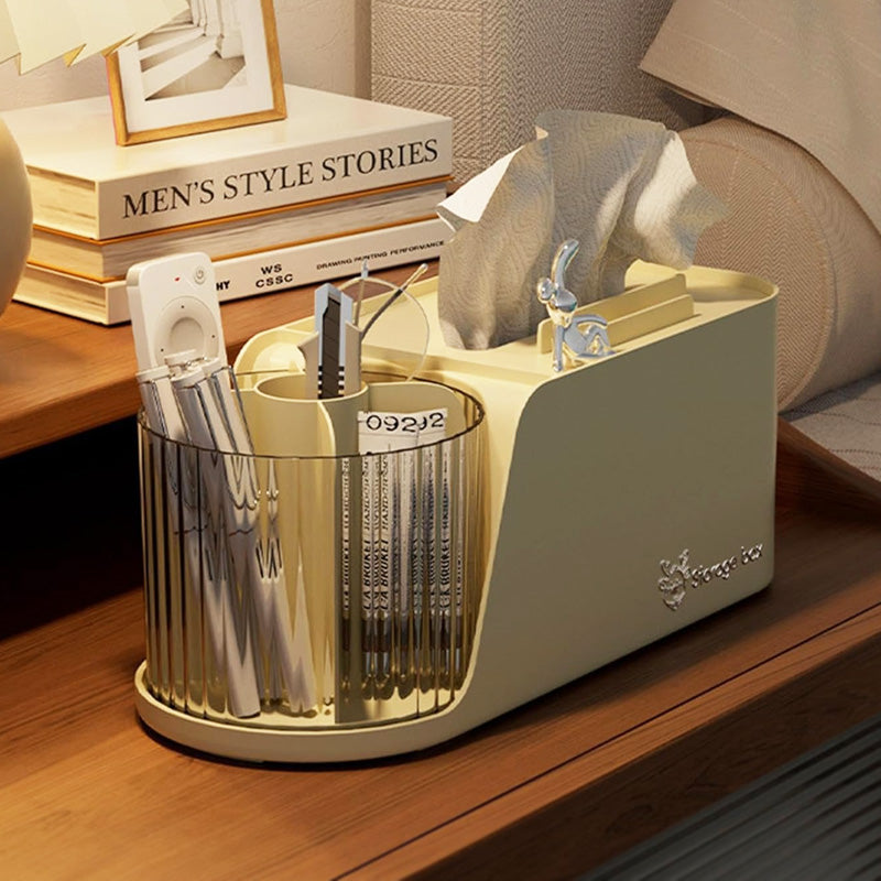 Multifunctional Rotating Pen Holder With Tissue Box