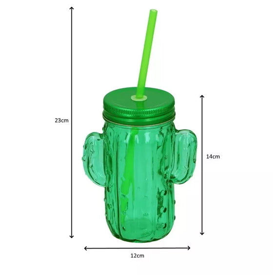 Cactus Shape Cup With Straw