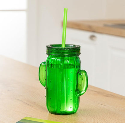 Cactus Shape Cup With Straw