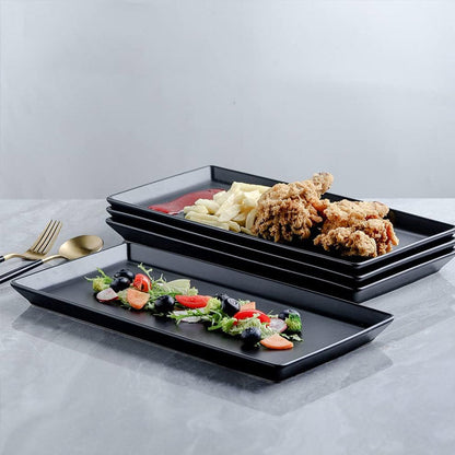 Black Ceramic Serving Platter Pack Of 4Pcs