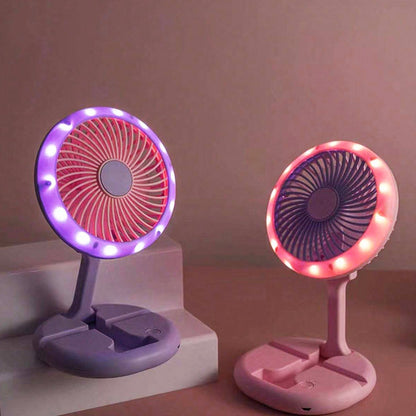 Mini LED Folding Fan Rechargeable