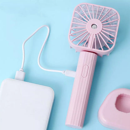 Mini Handheld Spray Fan USB Rechargeable