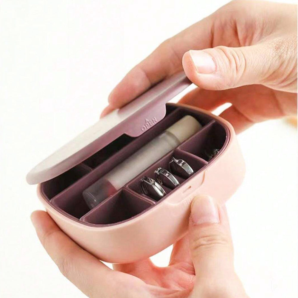 Mini Portable Cosmetic & Jewelry Organizer With Mirror