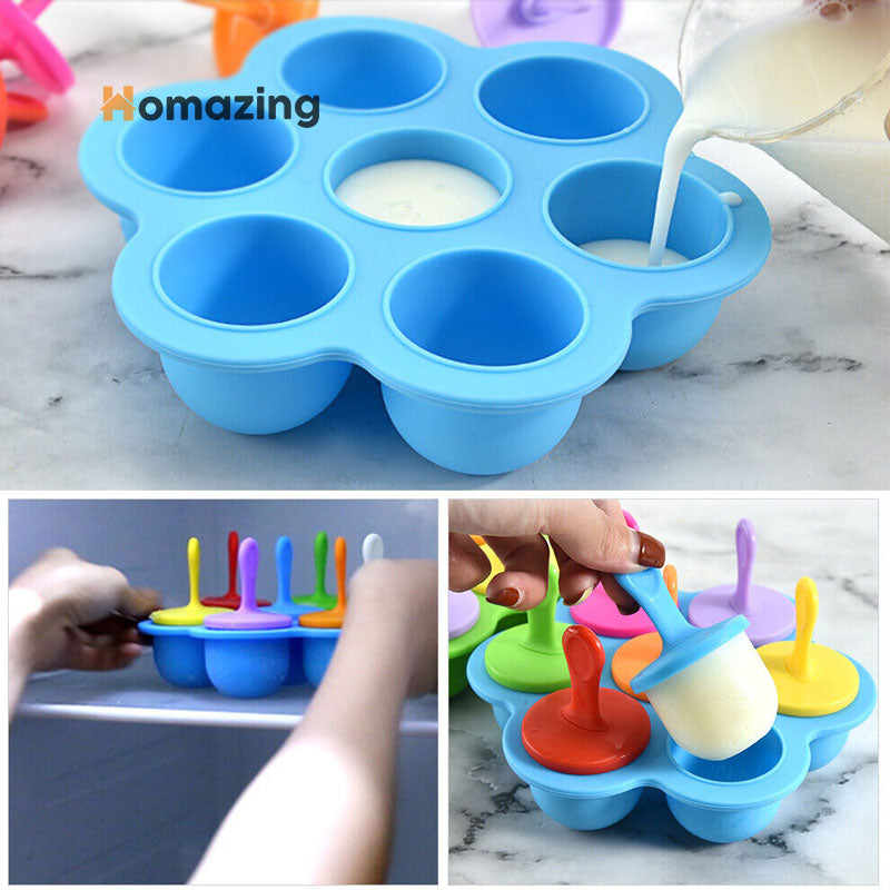 Silicone Ice Cream Popsicle Mold 7 Holes