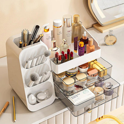 Luxury Cosmetic Box With Makeup Brush Organizer