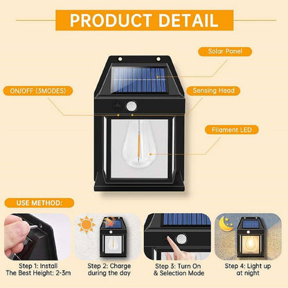 Solar Wall Lamp Light Motion Sensor