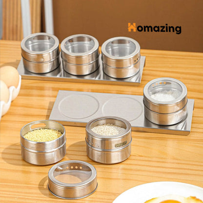 Magnetic Spice Jars Rack 3Pcs