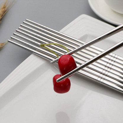 Stainless Steel Plain Chopsticks Set-Reusable