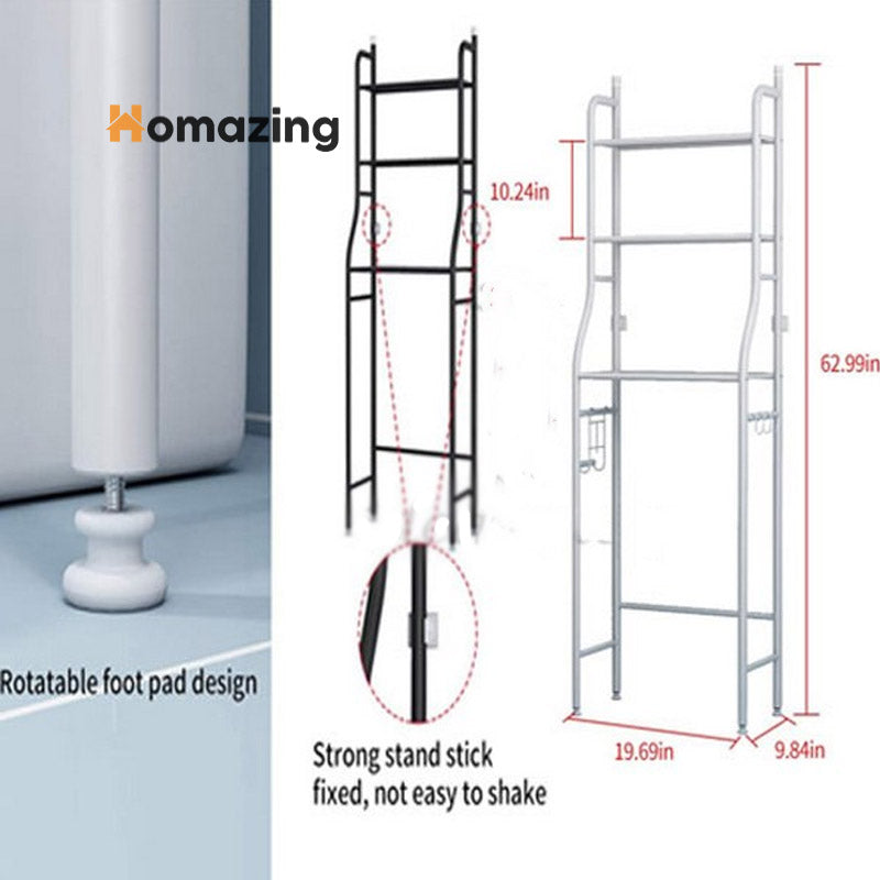 Over The Commode Iron Organizer Bathroom Shelf