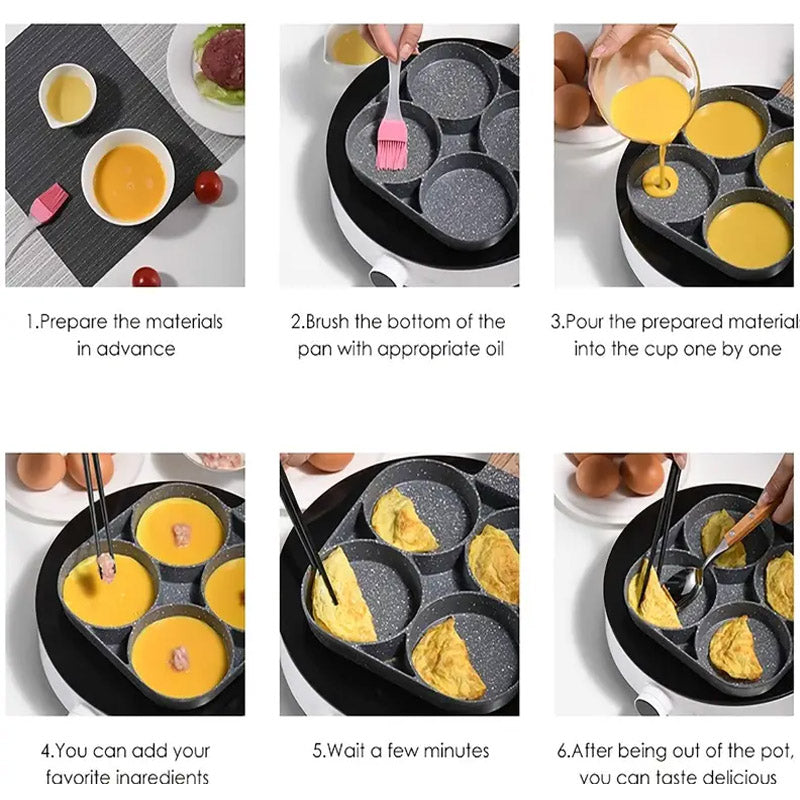 4 Mould Frying Pan Non-Stick