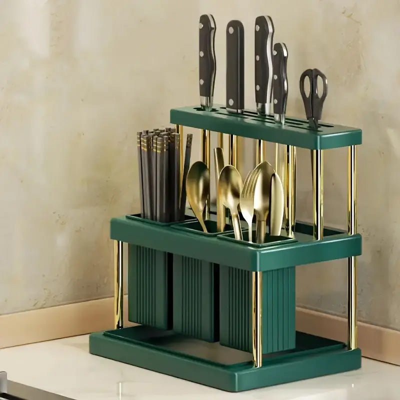 Utensil Drying Rack With Knife Holder