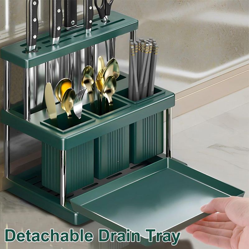 Utensil Drying Rack With Knife Holder