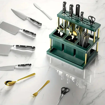 Utensil Drying Rack With Knife Holder