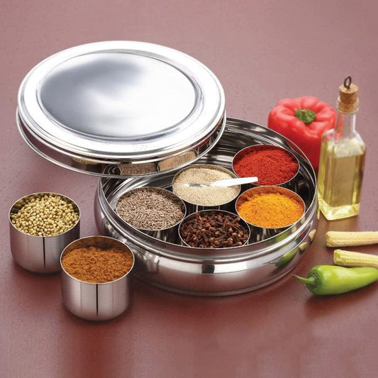 7 Piece Spices Masala Box Stainless Steel