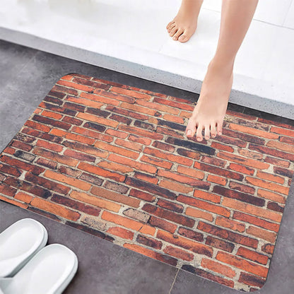 Brick Floor Bath Mat Absorbent Non-Slip