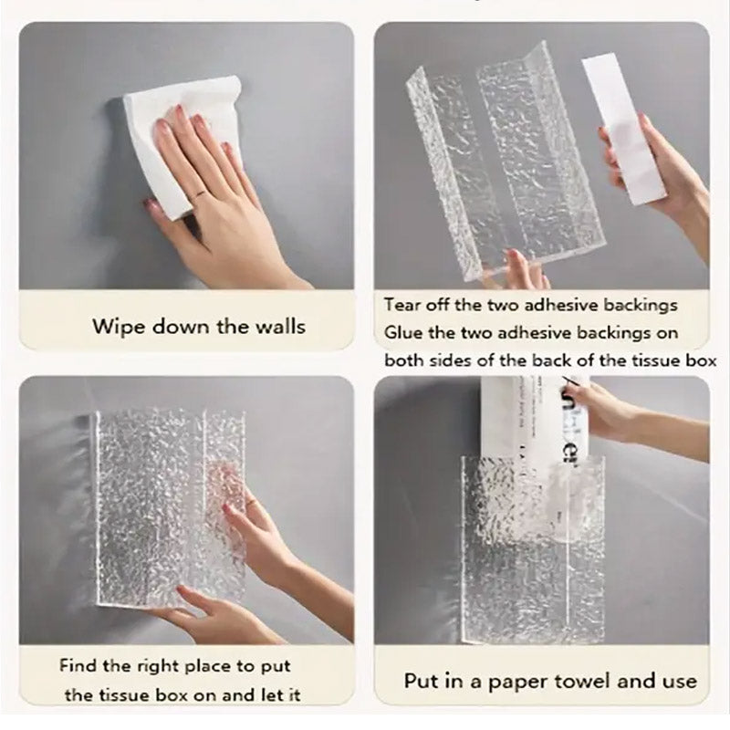 Wall-Mounted Acrylic Tissue Box Holder