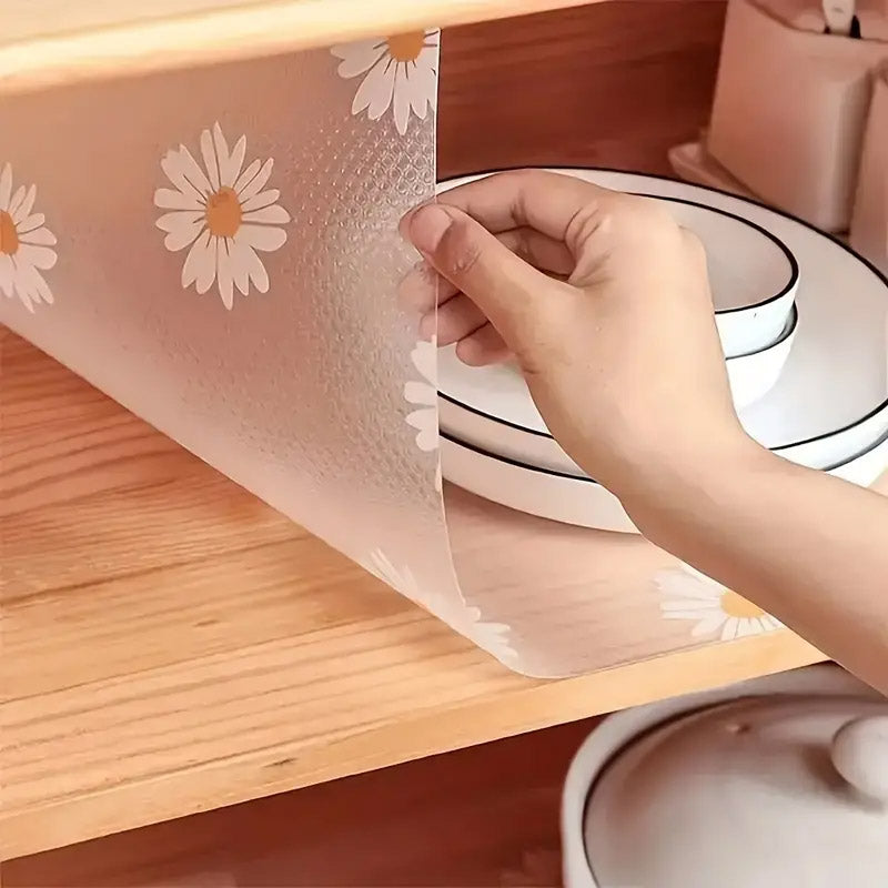 Anti-Slip Drawer Sunflower PVC Sheet Roll