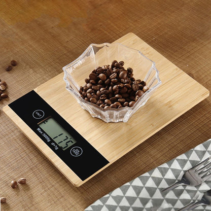 Wooden Digital Scale With LCD Display